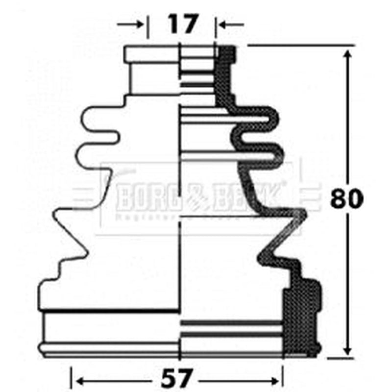 Borg & Beck Drive Shaft Bellow Kit transmission sided BCB2855