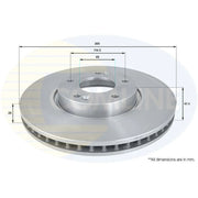 Comline 2 x Vented Front Brake Discs ADC1089V-x2