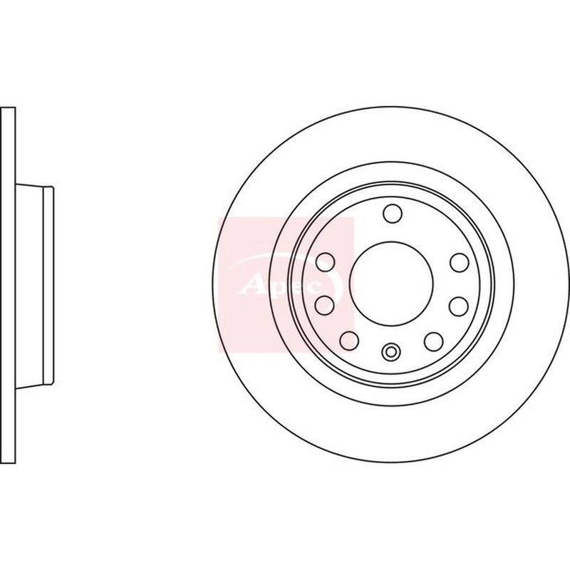 Apec 2 x Solid Rear Brake Discs DSK2717-x2