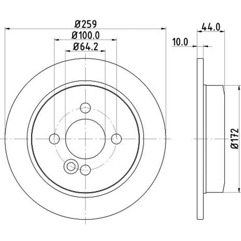 Mintex Mintex Rear Brake Disc Kit solid 259mm MDK0183