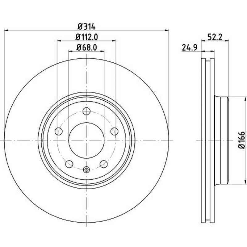 DON 2 x Vented Front Brake Discs PCD10342-x2