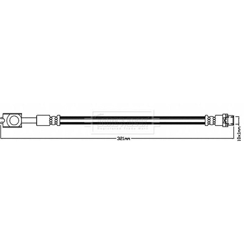 Borg & Beck Brake Hydraulic Hose Line Rear Right BBH7956