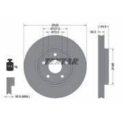 Textar 2 x Externally Vented Front Brake Discs 92274803-x2