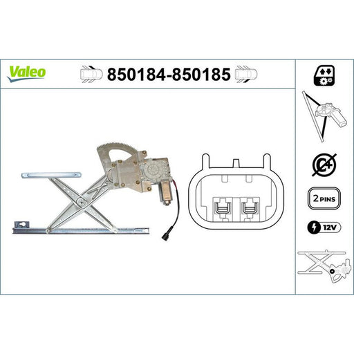 Valeo Electric Window Regulator Lifter Right Front 850185