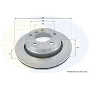 Comline 2 x Vented Rear Brake Discs ADC1704V-x2