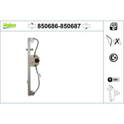 Valeo Electric Window Regulator Lifter Right Front 850687