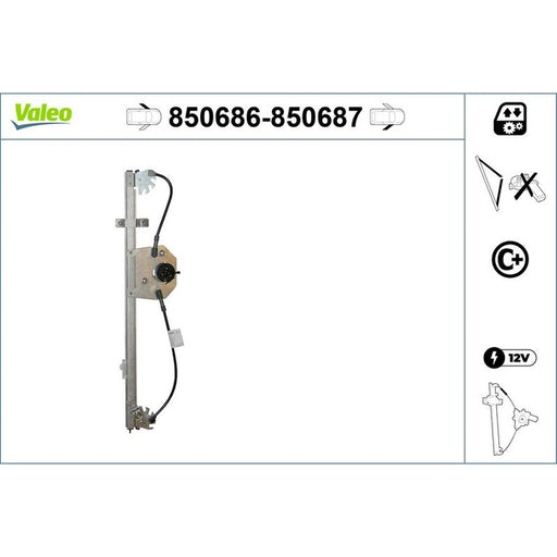 Valeo Electric Window Regulator Lifter Right Front 850687