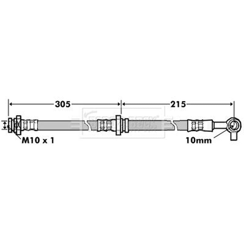 Borg & Beck Brake Hydraulic Hose Line Front Right BBH7159