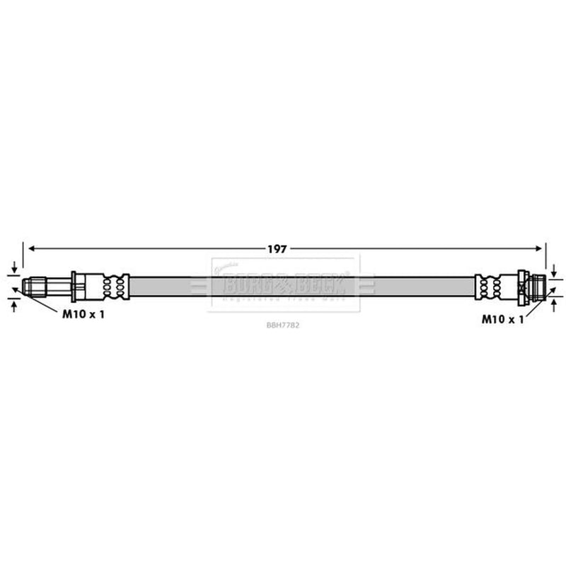 Borg & Beck Brake Hydraulic Hose Line outer BBH7782