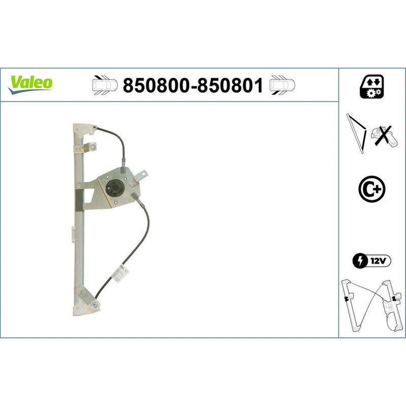 Valeo Electric Window Regulator Lifter Right Rear 850801