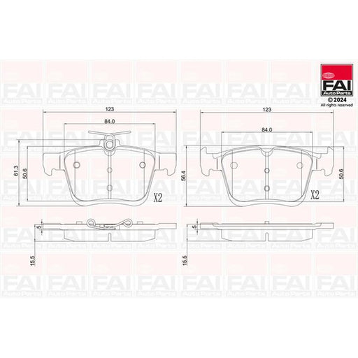 FAI Rear Brake Pad Set BP115