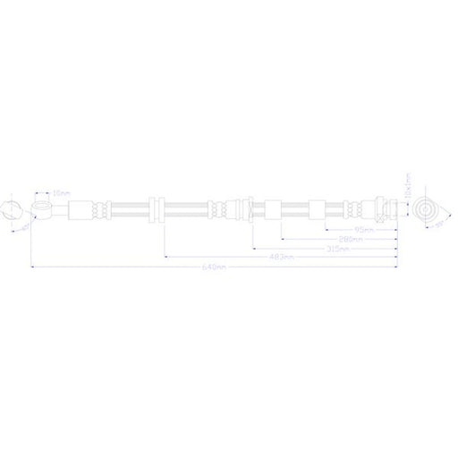 Juratek Brake Hydraulic Hose Line Front Left JBH1540L