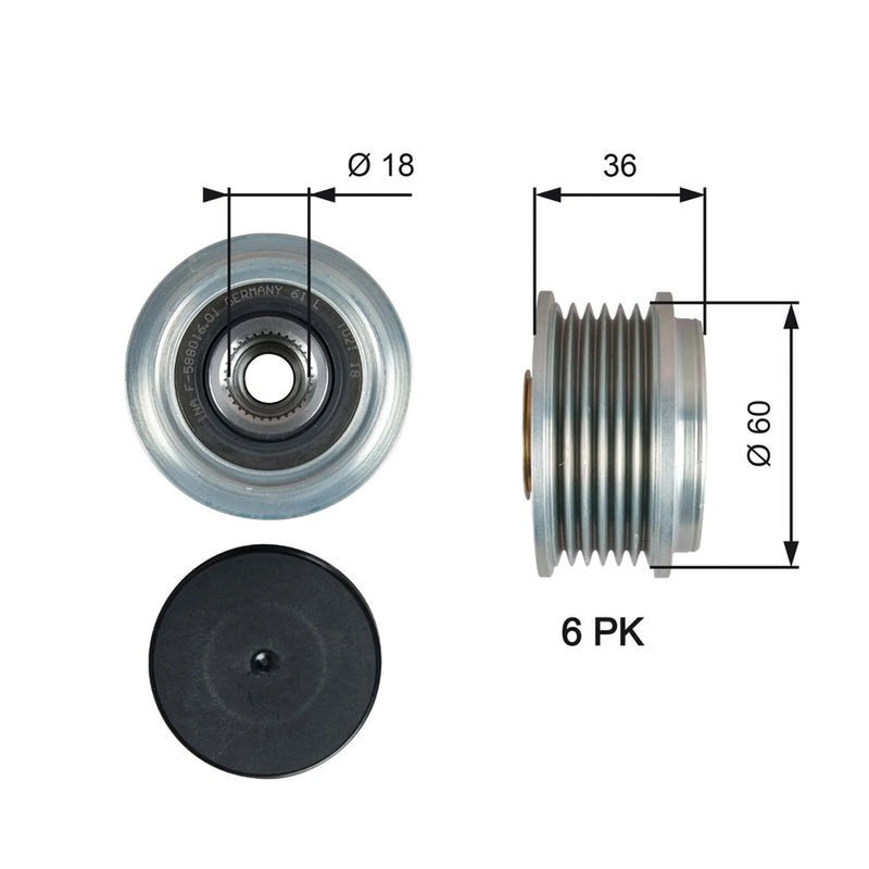 Gates Alternator Overrunning Freewheel Clutch OAP7215