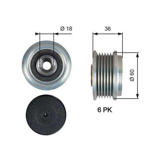 Gates Alternator Overrunning Freewheel Clutch OAP7215