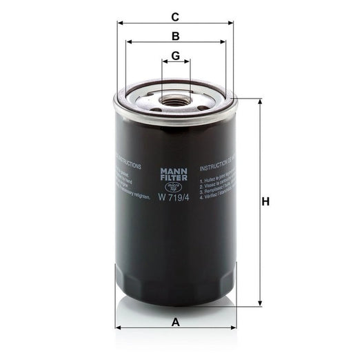 MANN-FILTER Engine Oil Filter W 719/4