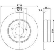 Mintex 2 x Solid Rear Brake Discs MDC854C-x2