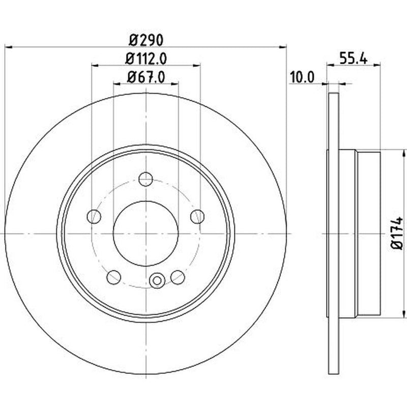 Mintex 2 x Solid Rear Brake Discs MDC854C-x2
