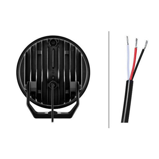 Hella Spotlight Vf Blade Aux. Black 7 Round W Po R 25 frontal sided 1FJ 357 1FJ 357 198-041