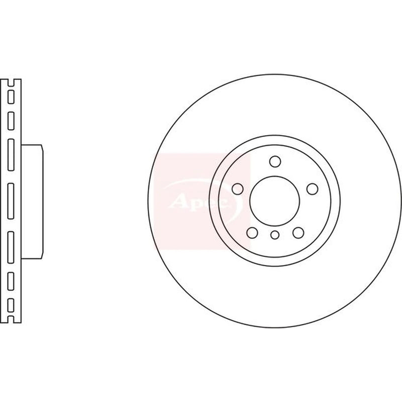 Apec 2 x Front Vented Brake Discs DSK3232