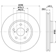 DON 2 x Externally Vented Front Brake Discs PCD20042-x2