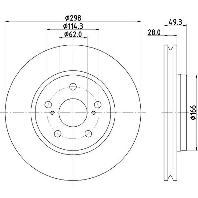 DON 2 x Externally Vented Front Brake Discs PCD20042-x2