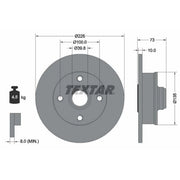 Textar 2 x Solid Rear Brake Discs 92154203-x2