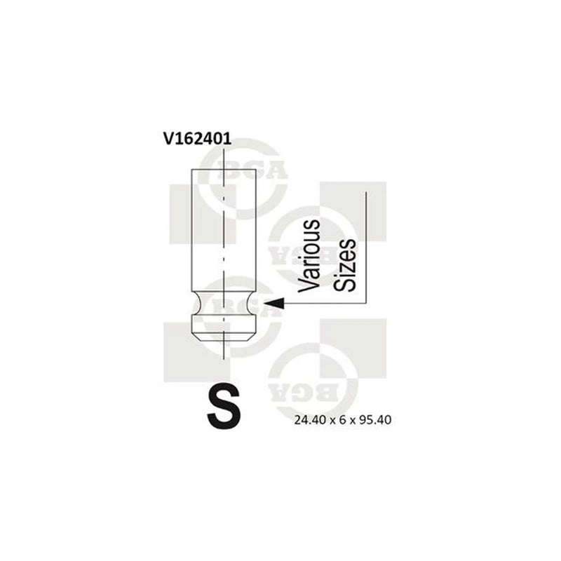 BGA Engine Exhaust Valve 24mm Head V162401