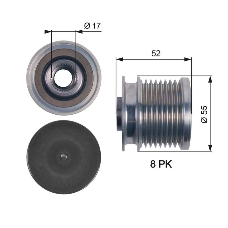 Gates Alternator Overrunning Freewheel Clutch OAP7123