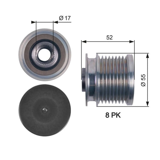 Gates Alternator Overrunning Freewheel Clutch OAP7123
