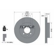 Textar 2 x Front Brake Discs 92070600-x2