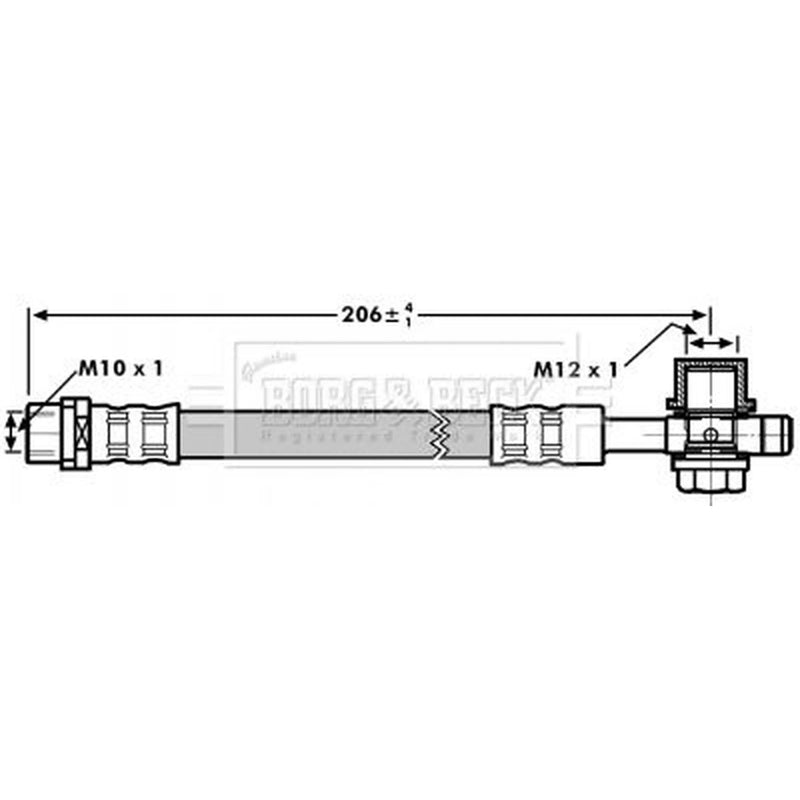 Borg & Beck Brake Hydraulic Hose Line outer BBH7298