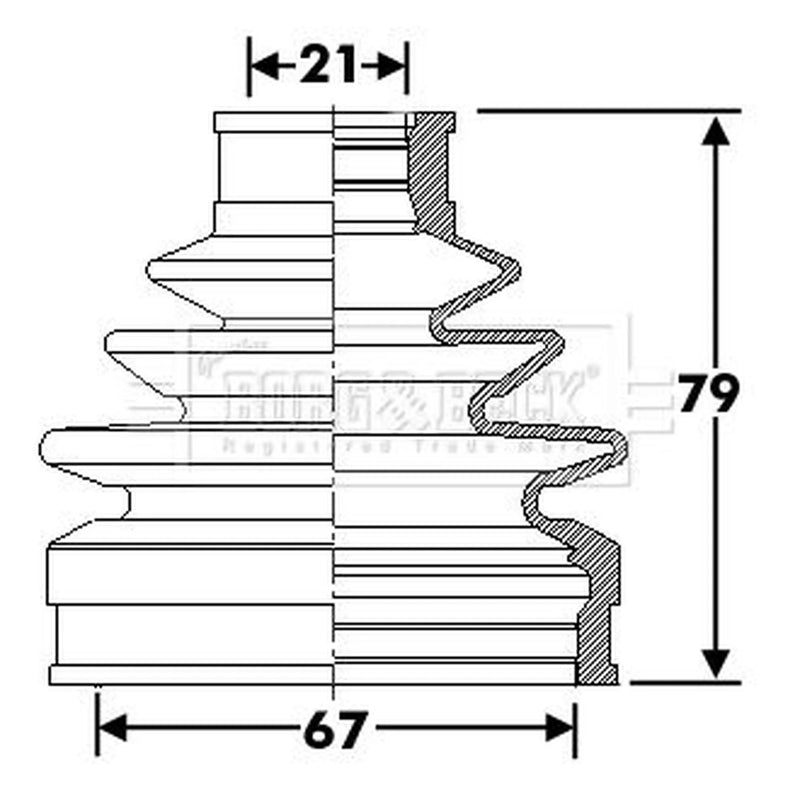 Borg & Beck Drive Shaft Bellow Kit Wheel Side BCB6291