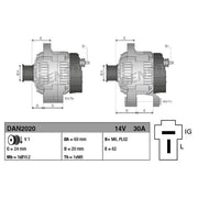 Denso Car Alternator 12V DAN2020