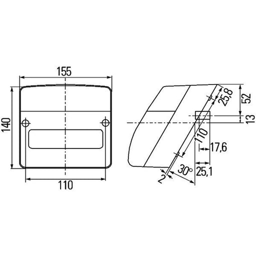 Hella Tail Light / Lamp P21W Left 2SE 996 030-011