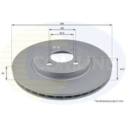 Comline 2 x Vented Front Brake Discs ADC1734V-x2