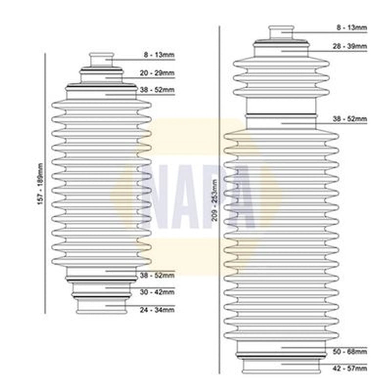 NAPA Steering Bellow Kit Front NCB3006