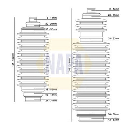NAPA Steering Bellow Kit Front NCB3006