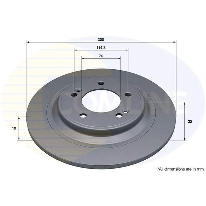 Comline 2 x Solid Rear Brake Discs ADC5333-x2