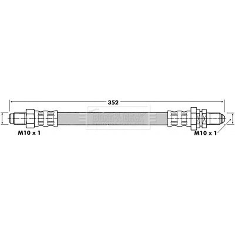 Borg & Beck Brake Hydraulic Hose Line Front Right BBH6158