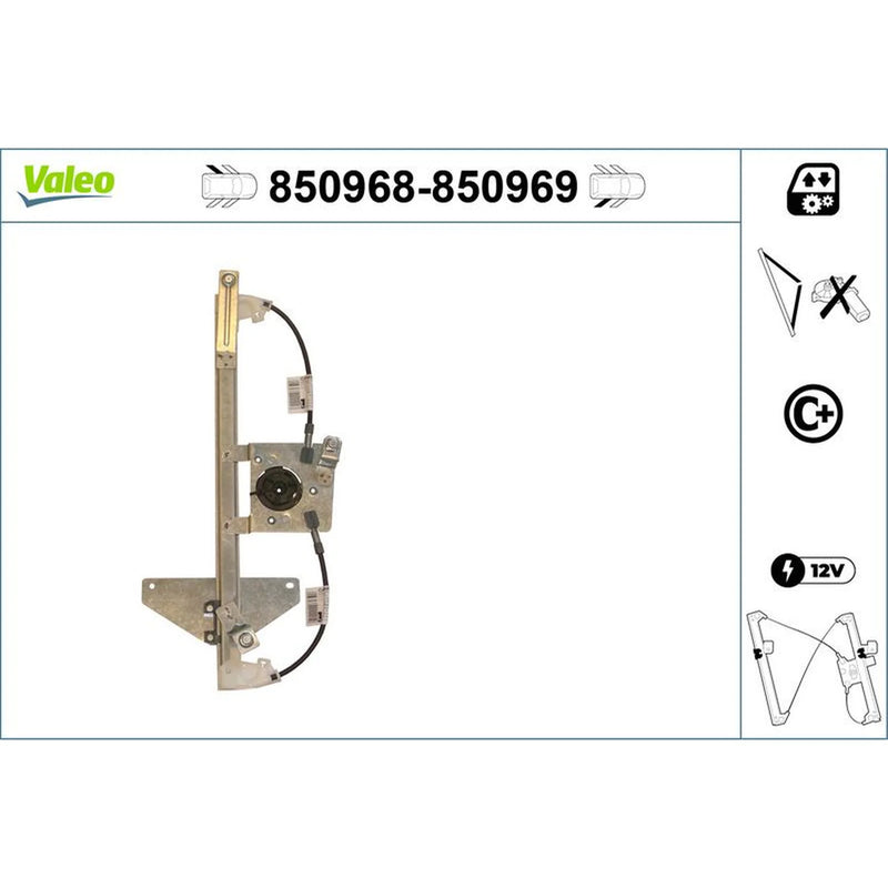 Valeo Electric Window Regulator Lifter Left Rear 850968
