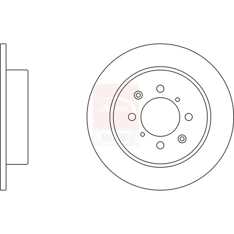 Apec 2 x Solid Rear Brake Discs SDK6038-x2
