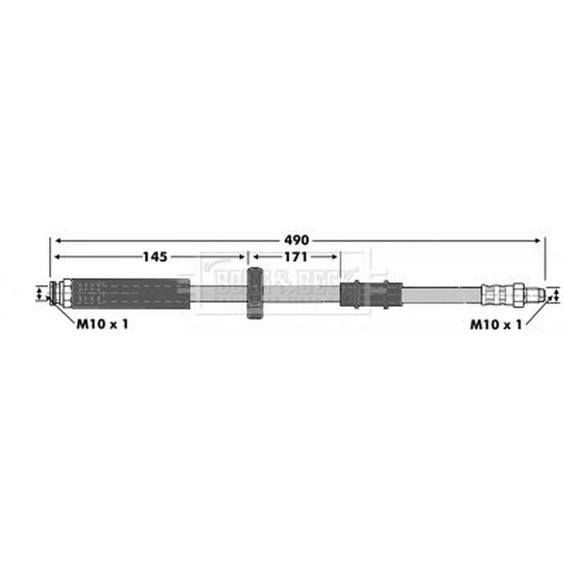 Borg & Beck Brake Hydraulic Hose Line Front BBH6774