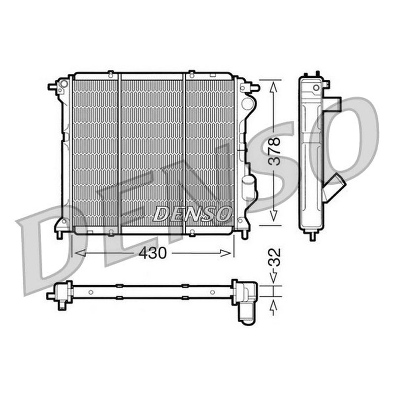 Denso Engine Radiator fits Renault Extra 1986-1998 1.6