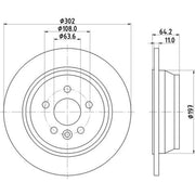 Mintex 2 x Solid Rear Brake Discs MDC2804C