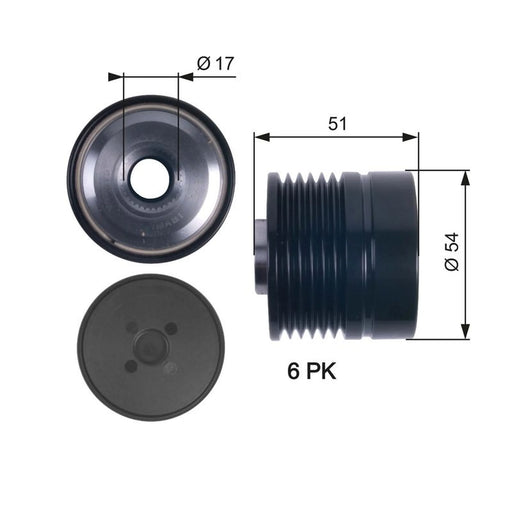 Gates Alternator Overrunning Freewheel Clutch OAP7118