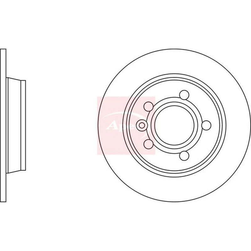 Apec 2 x Solid Rear Brake Discs DSK710-x2