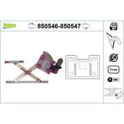 Valeo Electric Window Regulator Lifter Right Front 850547