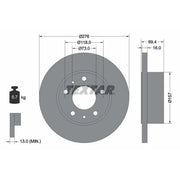 Textar 2 x Solid Rear Brake Discs 93104700-x2