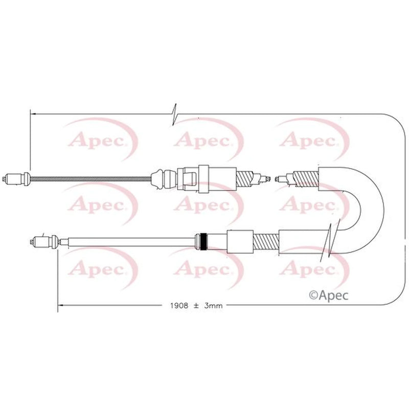 Apec Handbrake Cable Right Rear CAB1410