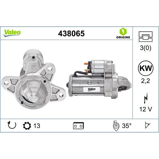 Valeo Starter Motor 12V 2.2kW 13 Teeth 438065
